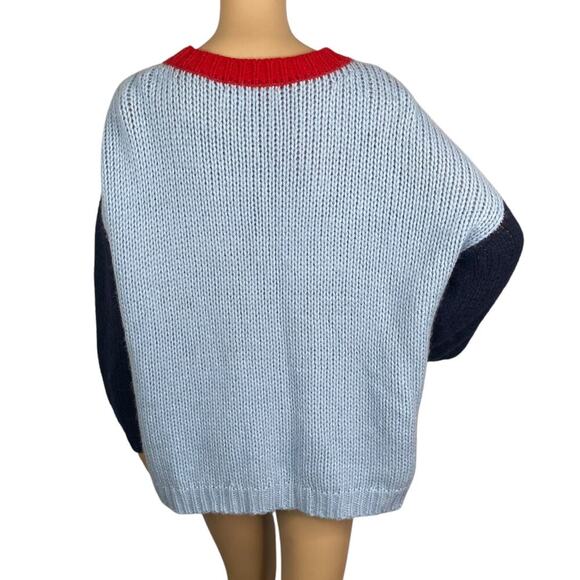 Xirena Big Sky Apres Ski Oversized Slouchy Alpaca Blend Colorblock Sweater S - Picture 7 of 9